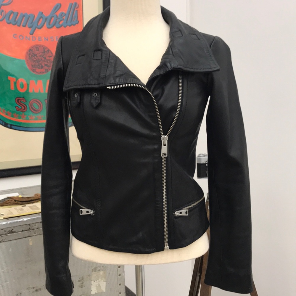 All saints NWT bales black lamb leather size 2